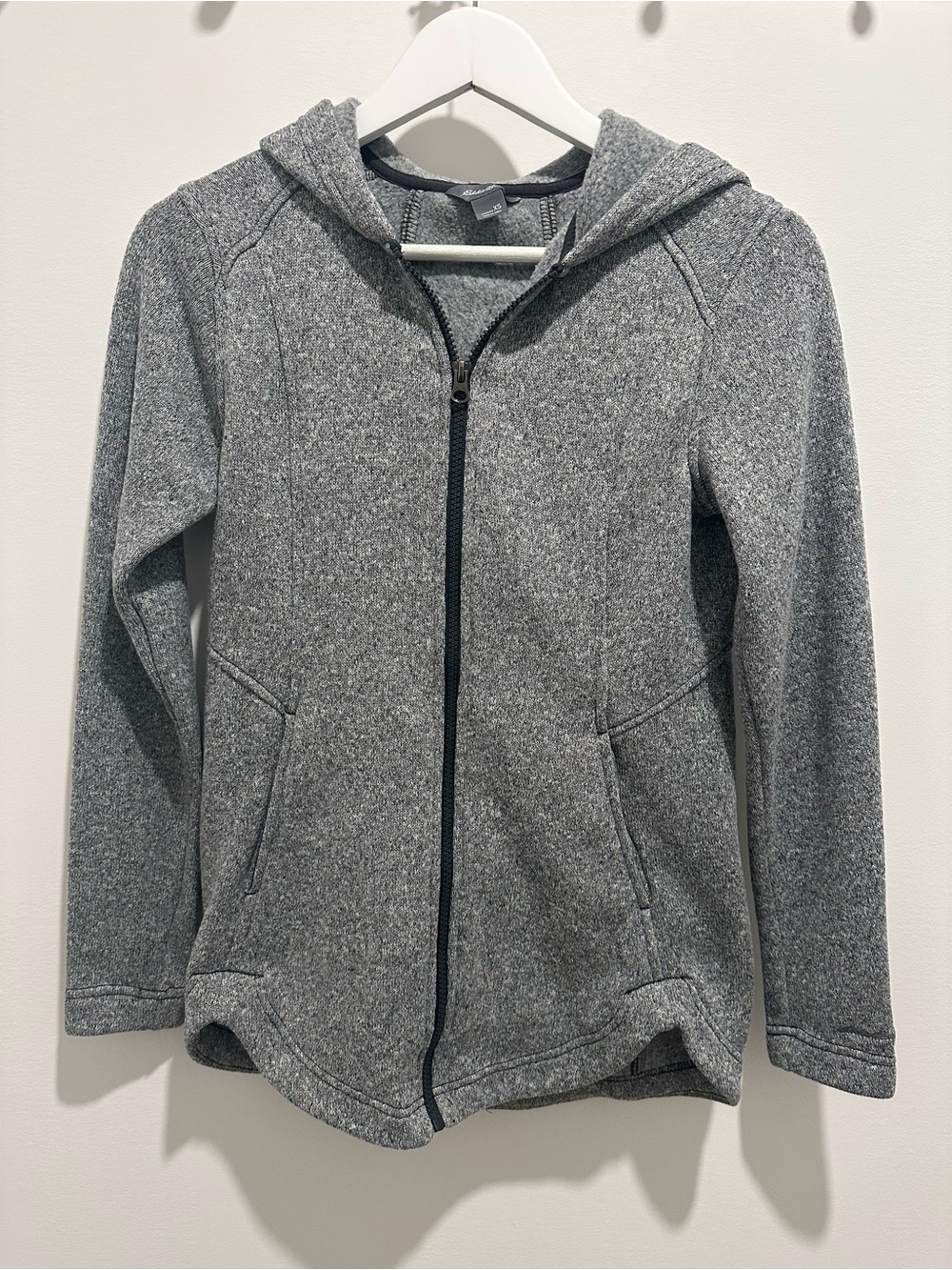 Eddie Bauer Heather Gray Full-Zip Hooded Sweatshirt